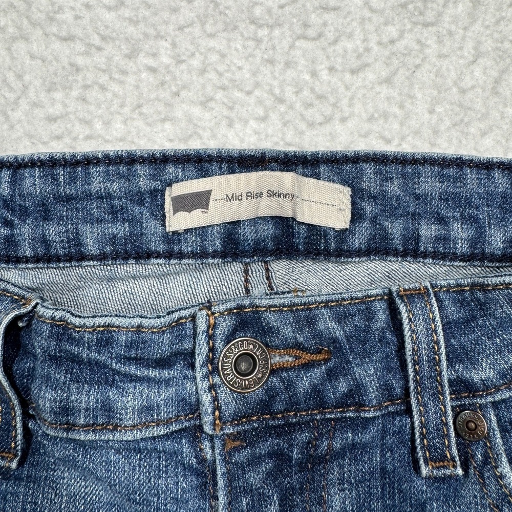 Levi Strauss Blue Denim Classic Mid-Rise Skinny Jeans Denim Pants Women's Size 8 - Picture 4 of 14